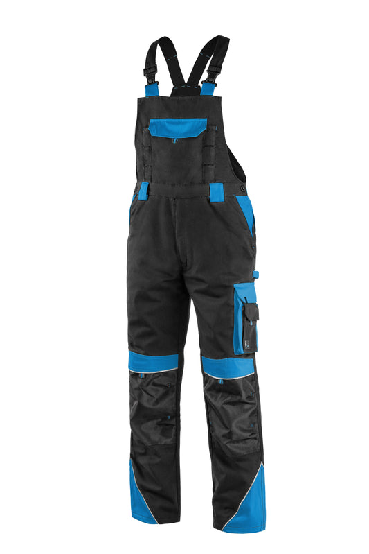 TROUSERS WITH BIB CXS SIRIUS BRIGHTON, BLACK-BLUE