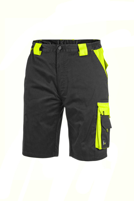 MEN ́S WORKING SHORTS SIRIUS BRIGHTON, BLACK-YELLOW