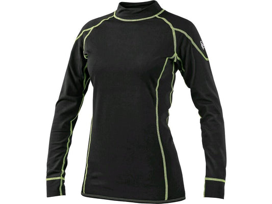 LADIE'S FUNCTIONAL T-SHIRT REWARD, LONG SLEEVE, BLACK-GREEN