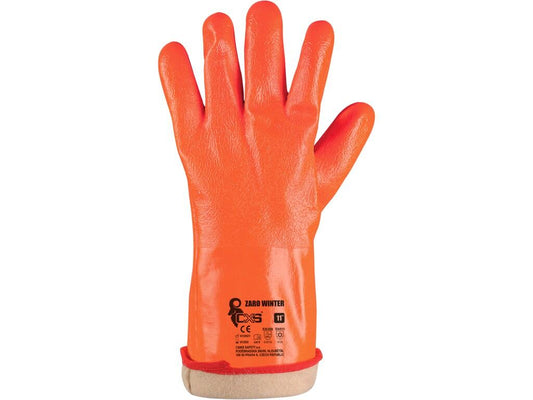 GLOVES ZARO WINTER, WINTER, DIPPED IN PVC, ORANGE, SIZE 11