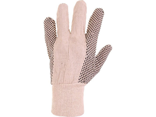 GLOVES GABO, TEXTILE, WITH PVC DOTS, WHITE