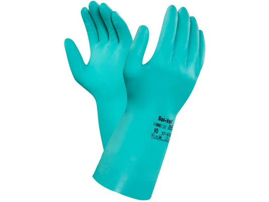 GLOVES ANSELL SOL-VEX 37-676, ACID RESISTANT