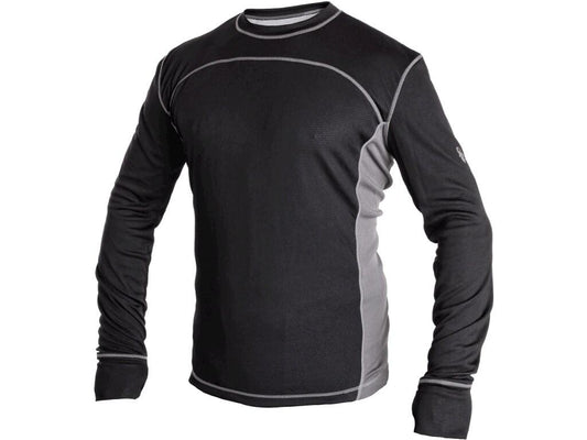 FUNCTIONAL T-SHIRT COOLDRY, LONG SLEEVE, MEN'S, BLACK - GREY