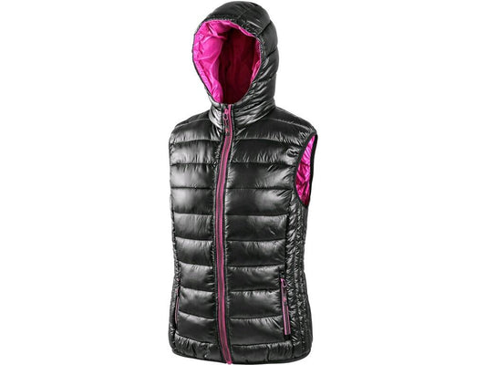 GILET OMAK, REMBOURRÉ, FEMME, NOIR-ROSE 