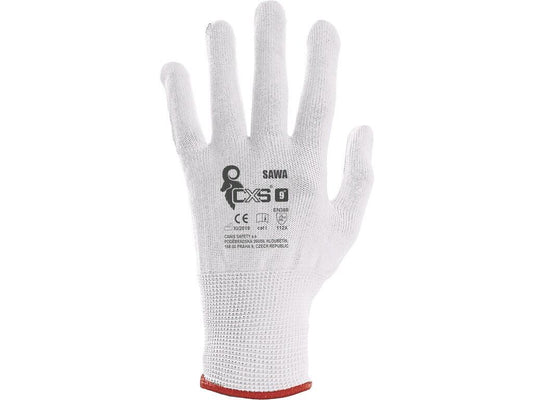 GLOVES CXS SAWA, TEXTILE, WHITE