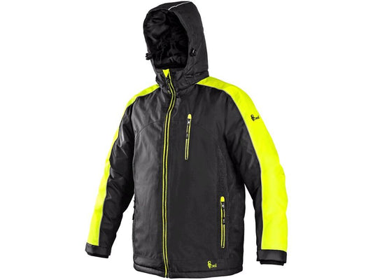 PADDED JACKET BRIGHTON, WINTER, BLACK-YELLOW