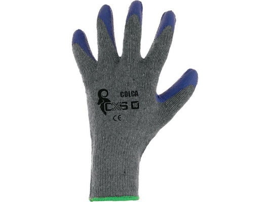 GLOVES COLCA, DIPPED IN LATEX, GREY-BLUE