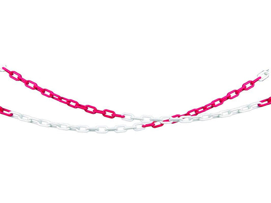 PLASTIC CHAIN, PVC, RED-WHITE