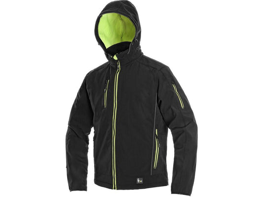 MEN ́S, SOFTSHELL JACKET DURHAM, BLACK-YELLOW