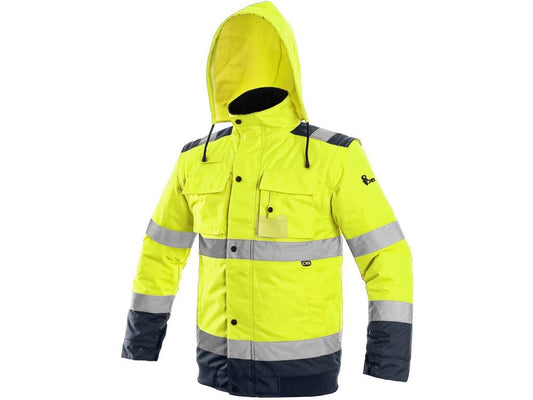 HIGH VISIBLE PADDED JACKET LUTON, 2V1, YELLOW-BLUE