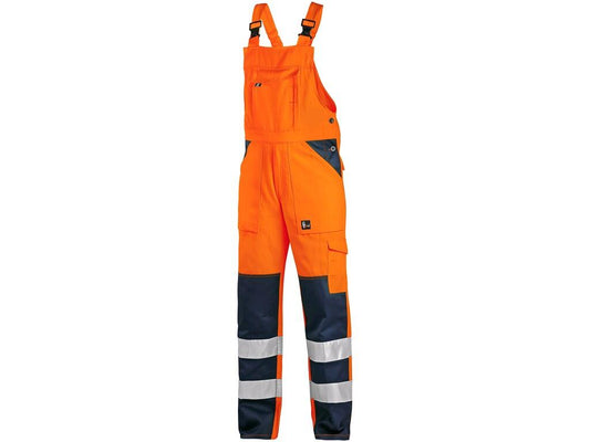 MEN ́S BIBPANTS NORWICH, HIGH VISIBLE, ORANGE-BLUE