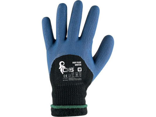 GLOVES CXS ROXY WINTER, WINTER, DIPPED IN LATEX, BLACK-BLUE