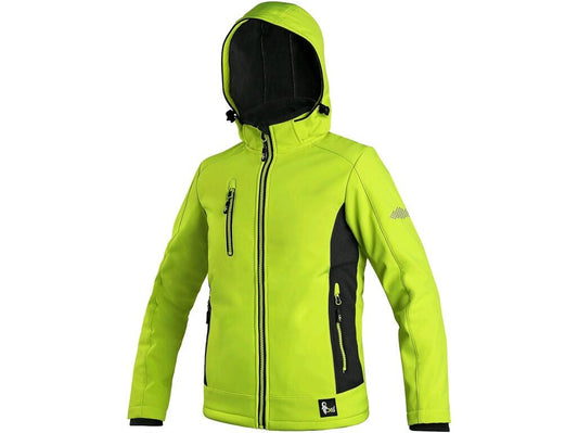 Children ́s softshell jacket CXS DURHAM, black-yellow