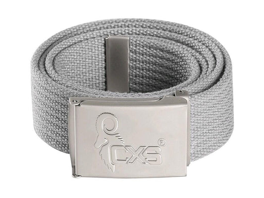 BELT CXS KARUK, GREY, 3,5 CM, TEXTILE, BUCKLE WITH CXS LOGO