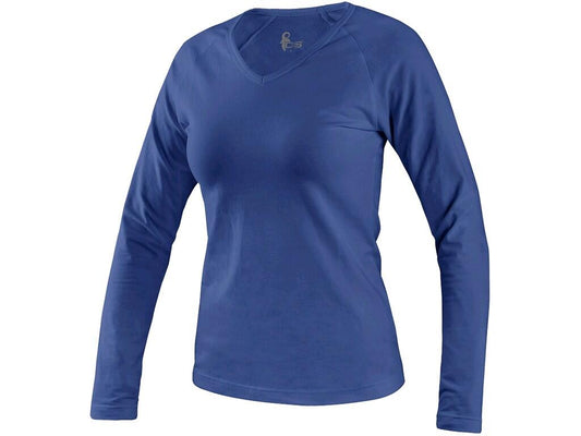 T-SHIRT CXS MARY, LADIES', V-NECK, LONG SLEEVE, BLUE