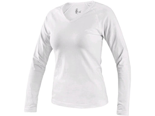 T-SHIRT CXS MARY, LADIES', V-NECK, LONG SLEEVE, WHITE