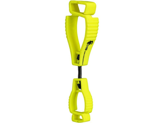 CLIP FOR ATTACHING GLOVES, KEYS, TRINKETS, REFLECTIVE YELLOW COLOR