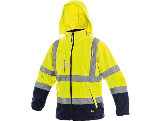 HIGH VISIBLE SOFTSHELL JACKET DERBY, MEN´S, YELLOW