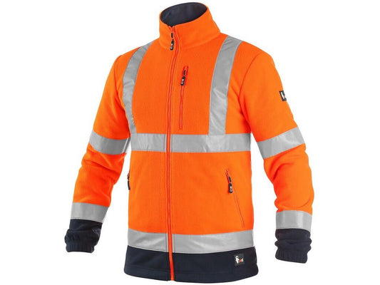 JACKET CXS PRESTON, HIGH VISIBLE, FLEECE, ORANGE-BLUE