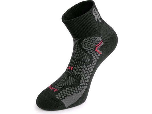 SOCKS CXS SOFT, BLACK-RED