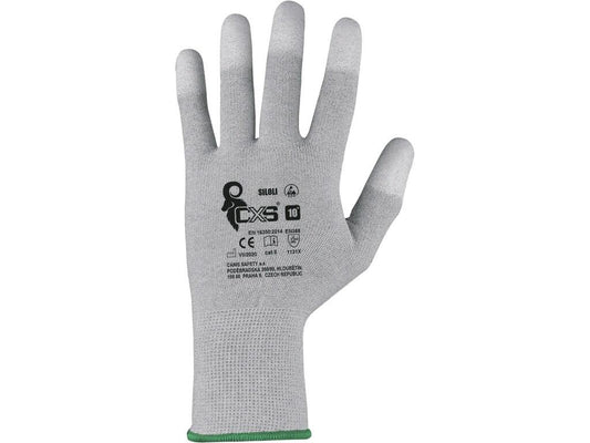 GLOVES CXS SILOLI, ANTISTATIC, ESD, FINGERTIPS COATED