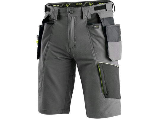 WORKING SHORTS CXS NAOS MEN’S, GREY-BLACK, HV YELLOW ACCESSORIES