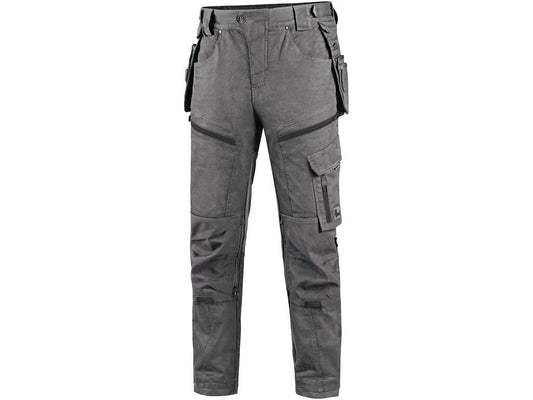 CXS LEONIS TROUSERS, MEN'S, GRAY WITH BLACK ACCESSORIES