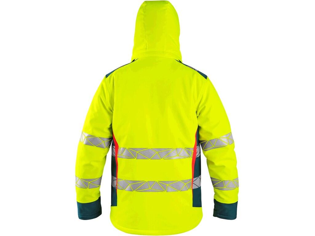 JACKET CXS BEDFORD WINTER, HIGH VISIBLE, WINTER, MEN'S, SOFTSHELL, YELLOW-PETROL