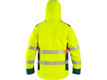 JACKET CXS BEDFORD WINTER, HIGH VISIBLE, WINTER, MEN'S, SOFTSHELL, YELLOW-PETROL