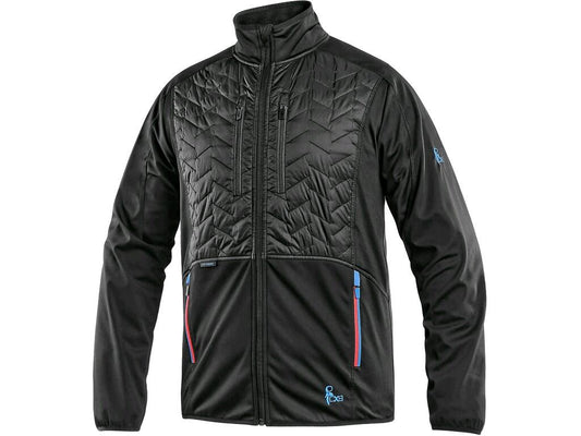 JACKET CXS LEONIS, MEN'S, BLACK WITH HV BLUE/RED ACCESSORIES