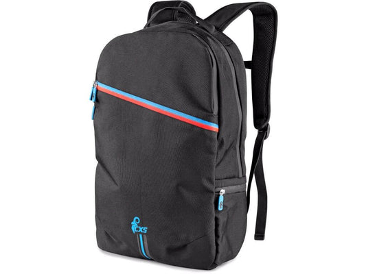 BACKPACK CXS LEONIS, BLACK WITH BLUE/RED ACCESSORIES