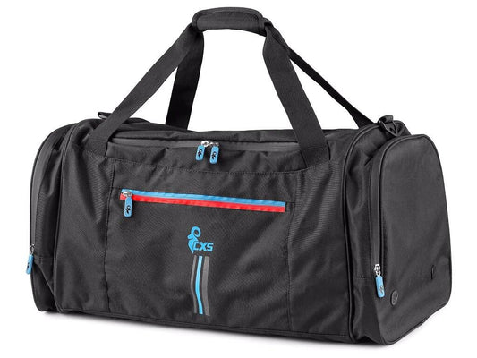 SPORTS BAG CXS LEONIS, 60X30X30 CM, BLACK WITH BLUE/RED ACCESSORIES