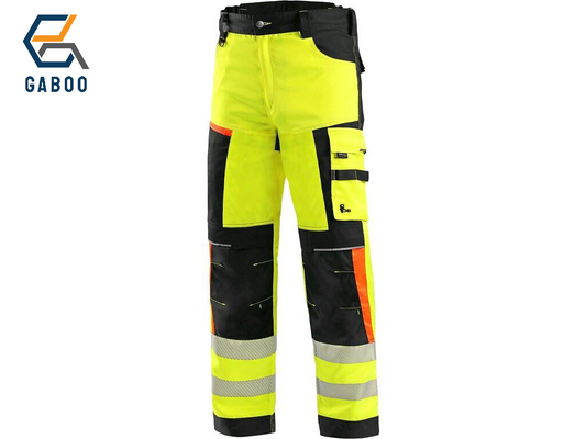 TROUSERS CXS BENSON HIGH VISIBLE, MEN´S, YELLOW-BLACK